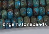 CAG9504 15.5 inches 5*8mm faceted rondelle blue crazy lace agate beads