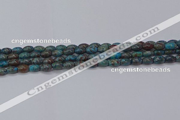 CAG9510 15.5 inches 5*8mm rice blue crazy lace agate beads