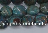 CAG9514 15.5 inches 12mm flat round blue crazy lace agate beads