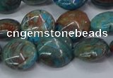 CAG9515 15.5 inches 14mm flat round blue crazy lace agate beads