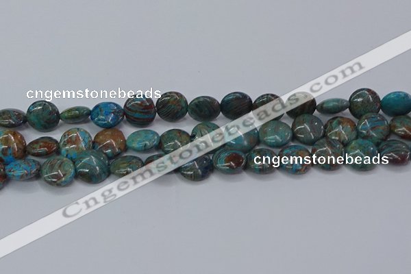 CAG9515 15.5 inches 14mm flat round blue crazy lace agate beads