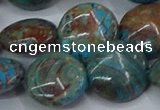 CAG9517 15.5 inches 18mm flat round blue crazy lace agate beads