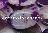 CAG952 15.5 inches 22*30mm oval purple agate gemstone beads