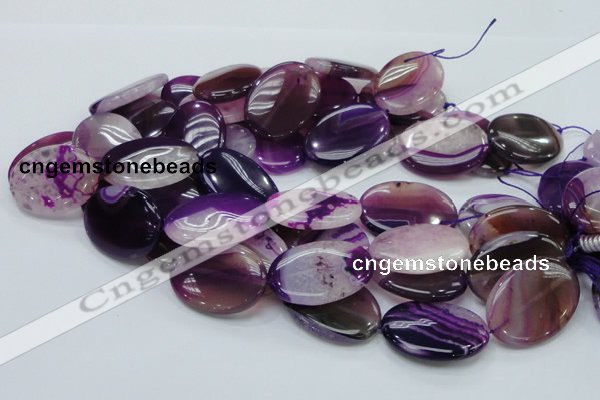 CAG952 15.5 inches 22*30mm oval purple agate gemstone beads