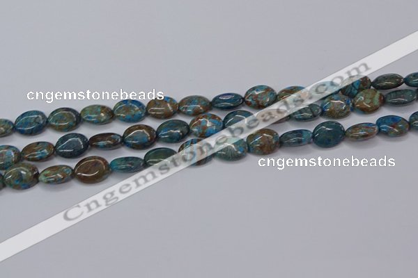 CAG9520 15.5 inches 10*14mm oval blue crazy lace agate beads