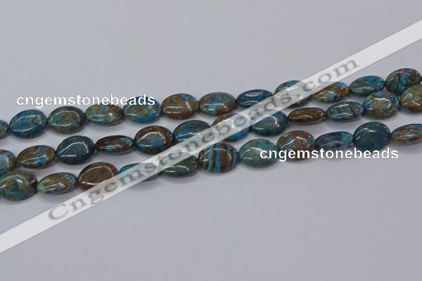 CAG9521 15.5 inches 12*16mm oval blue crazy lace agate beads