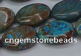 CAG9523 15.5 inches 15*20mm oval blue crazy lace agate beads