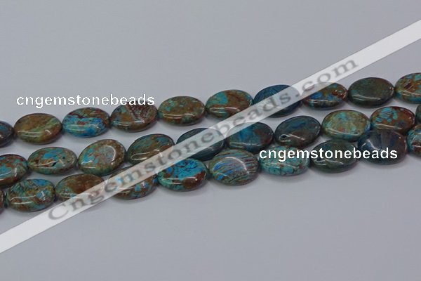 CAG9523 15.5 inches 15*20mm oval blue crazy lace agate beads