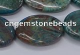 CAG9524 15.5 inches 18*25mm oval blue crazy lace agate beads