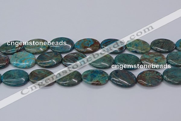 CAG9525 15.5 inches 22*30mm oval blue crazy lace agate beads