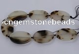 CAG9534 15.5 inches 35*55mm oval grey agate gemstone beads