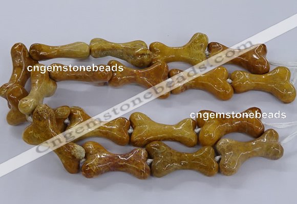 CAG9538 15.5 inches 22*40mm - 25*45mm bone chrysanthemum agate beads