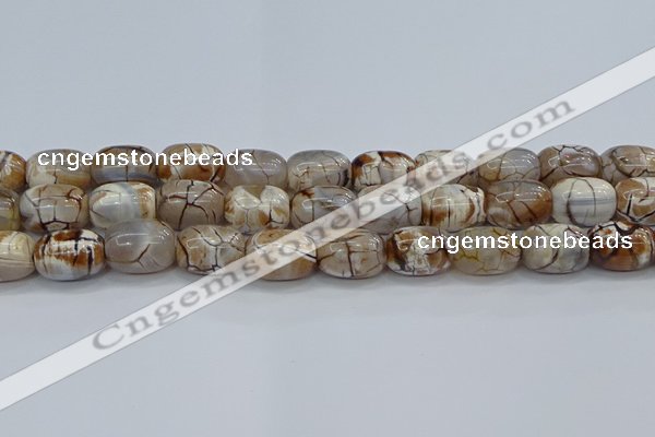 CAG9540 15.5 inches 13*18mm drum dragon veins agate beads