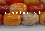 CAG9543 15.5 inches 13*18mm drum dragon veins agate beads