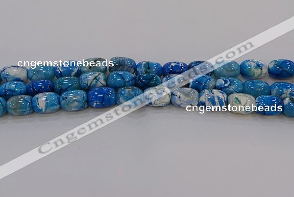 CAG9549 15.5 inches 13*18mm drum dragon veins agate beads