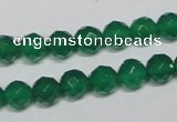 CAG955 15.5 inches 8mm faceted round green agate gemstone beads