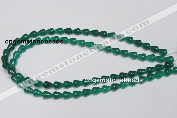 CAG956 15.5 inches 8*10mm teardrpop green agate gemstone beads