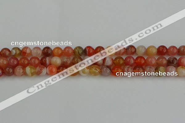 CAG9562 15.5 inches 8mm round red botswana agate gemstone beads