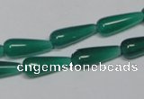 CAG957 15.5 inches 6*16mm teardrpop green agate gemstone beads