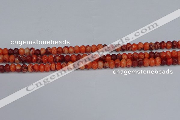 CAG9571 15.5 inches 4*6mm faceted rondelle crazy lace agate beads
