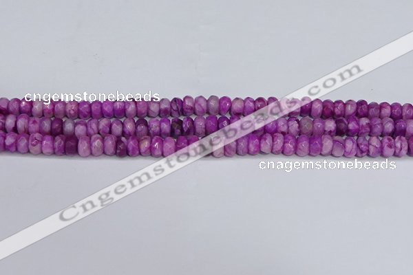 CAG9572 15.5 inches 4*6mm faceted rondelle crazy lace agate beads