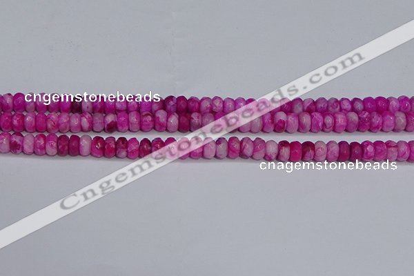 CAG9573 15.5 inches 4*6mm faceted rondelle crazy lace agate beads