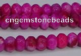 CAG9574 15.5 inches 4*6mm faceted rondelle crazy lace agate beads