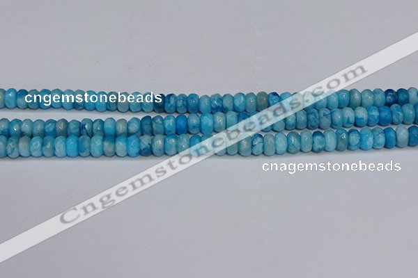 CAG9577 15.5 inches 4*6mm faceted rondelle crazy lace agate beads