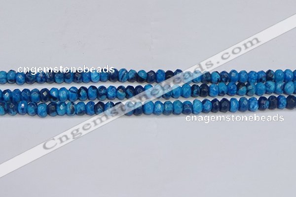 CAG9578 15.5 inches 4*6mm faceted rondelle crazy lace agate beads