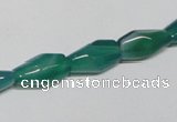 CAG958 15.5 inches 8*14mm faceted rice green agate gemstone beads