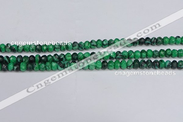 CAG9580 15.5 inches 4*6mm faceted rondelle crazy lace agate beads