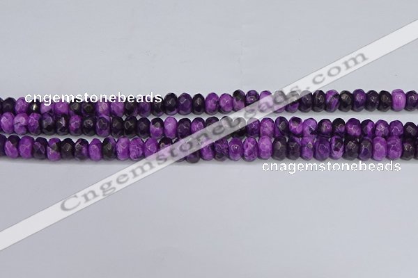 CAG9588 15.5 inches 5*8mm faceted rondelle crazy lace agate beads