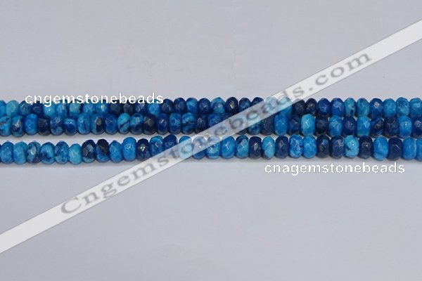 CAG9593 15.5 inches 5*8mm faceted rondelle crazy lace agate beads