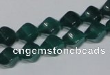 CAG960 15.5 inches 8*10mm twisted rice green agate gemstone beads