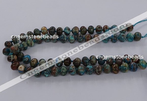 CAG9606 15.5 inches 10*14mm rondelle ocean agate gemstone beads