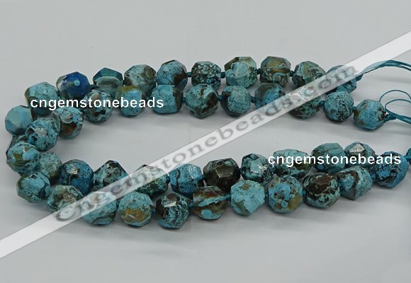 CAG9612 15.5 inches 14*16mm - 15*18mm faceted nuggets ocean agate beads