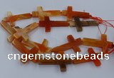 CAG9628 15.5 inches 32*48mm - 35*50mm cross dragon veins agate beads