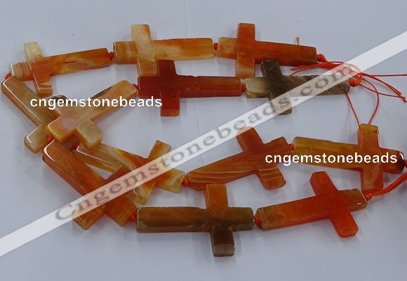 CAG9628 15.5 inches 32*48mm - 35*50mm cross dragon veins agate beads