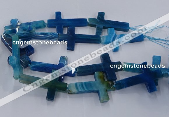 CAG9630 15.5 inches 32*48mm - 35*50mm cross dragon veins agate beads