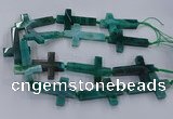 CAG9631 15.5 inches 32*48mm - 35*50mm cross dragon veins agate beads