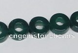 CAG964 15.5 inches 13mm donut green agate gemstone beads wholesale