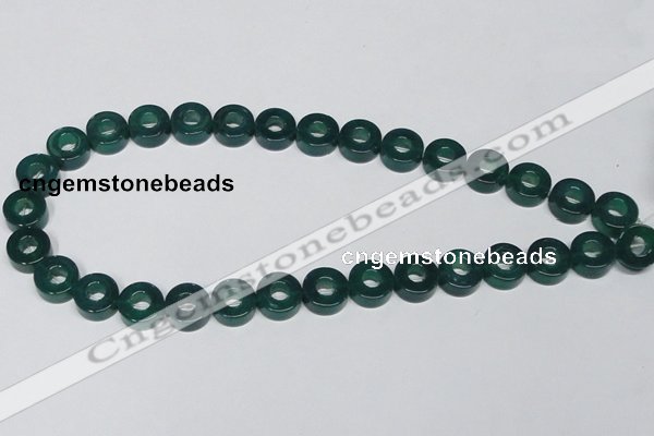 CAG964 15.5 inches 13mm donut green agate gemstone beads wholesale