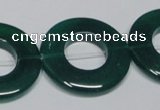 CAG965 15.5 inches 30mm donut green agate gemstone beads wholesale