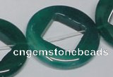 CAG966 15.5 inches 32mm donut green agate gemstone beads wholesale