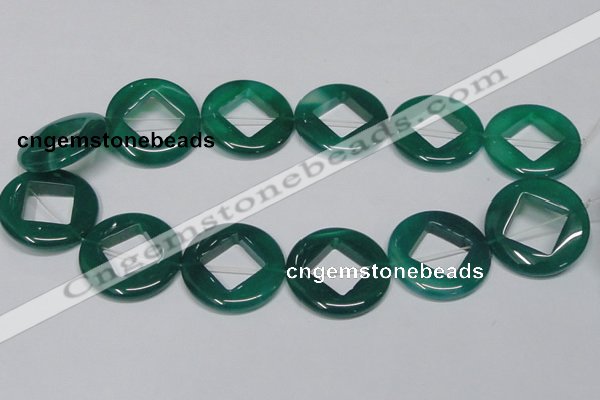 CAG966 15.5 inches 32mm donut green agate gemstone beads wholesale