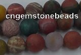 CAG9667 15.5 inches 8mm round matte ocean agate beads wholesale