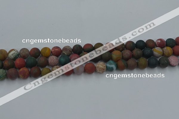 CAG9667 15.5 inches 8mm round matte ocean agate beads wholesale