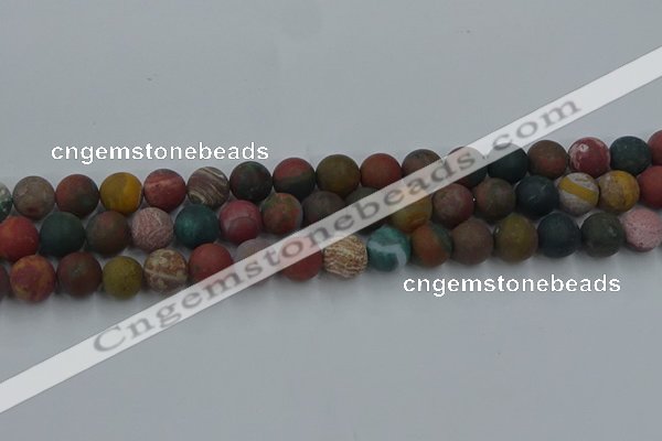 CAG9668 15.5 inches 10mm round matte ocean agate beads wholesale