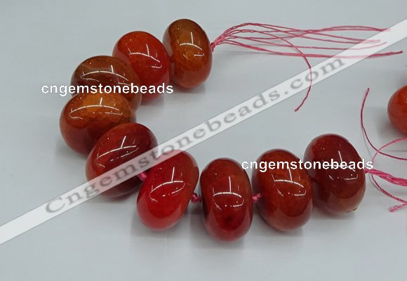 CAG9683 7.5 inches 20*35mm rondelle agate gemstone beads