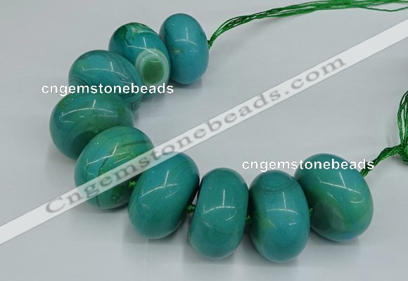 CAG9685 7.5 inches 20*35mm rondelle agate gemstone beads